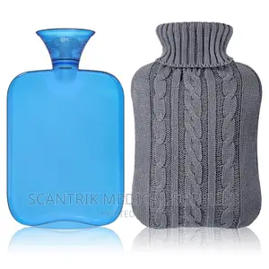 Transparent Classic Rubber Hot Water Bottle With Knit Cover