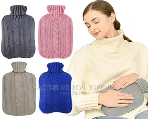 Rubber Hot Water Bottle With Soft Fleece Cover for Menstrual