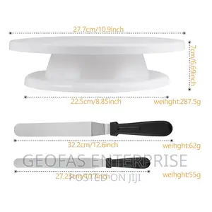 6 Pieces of Cake Decorating Tools With Cake Turntable