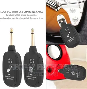 Wireless Guitar Transmitter Receiver Set UHF A8 730mhz 50m