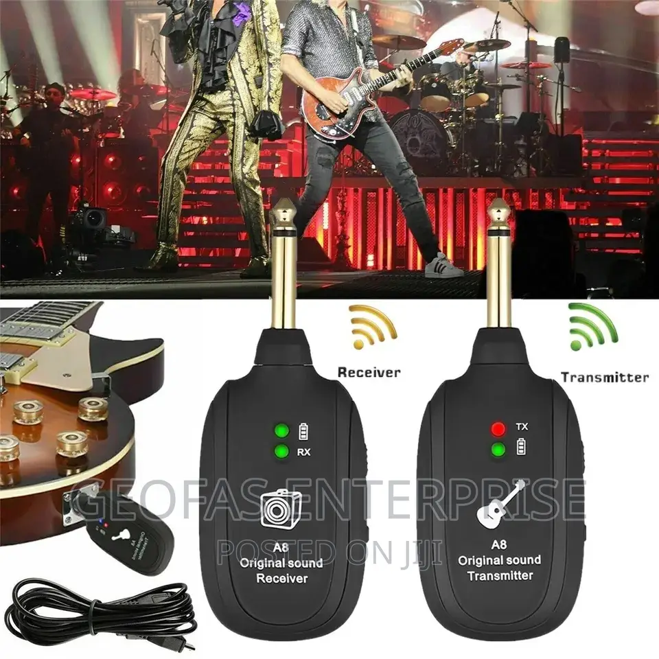 Wireless Guitar Transmitter Receiver Set UHF A8 730mhz 50m