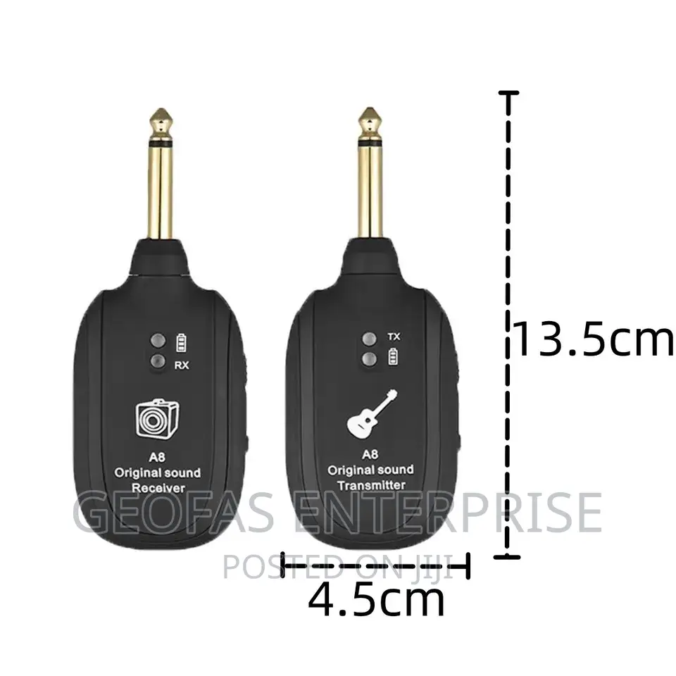 Wireless Guitar Transmitter Receiver Set UHF A8 730mhz 50m