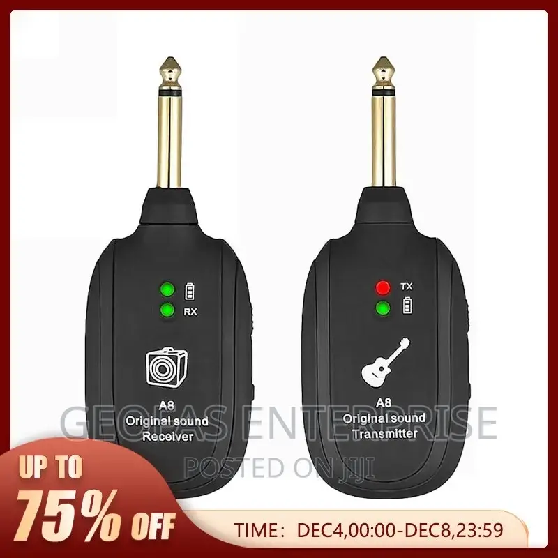 Wireless Guitar Transmitter Receiver Set UHF A8 730mhz 50m
