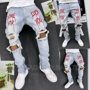 Denim Quality Baggy Straight Stock Jeans Trouser