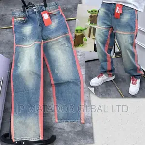 Denim Quality Baggy Straight Stock Jeans Trouser