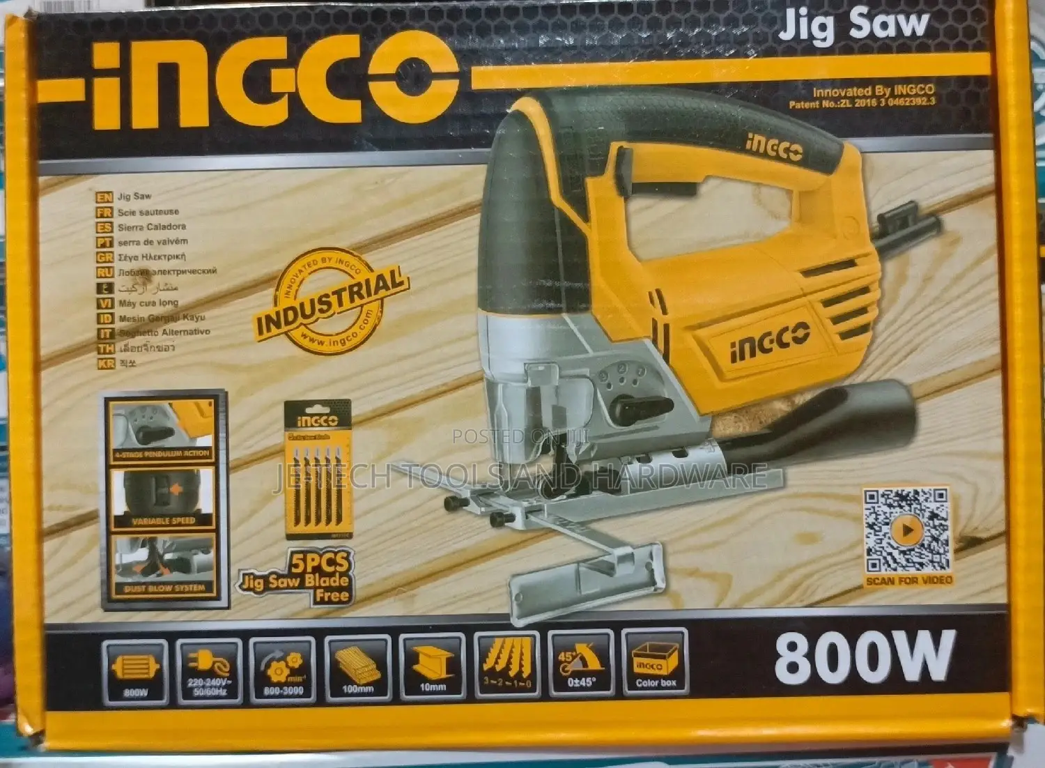 Ingco Electric Jigsaw With 6 Variable Speed - 800w