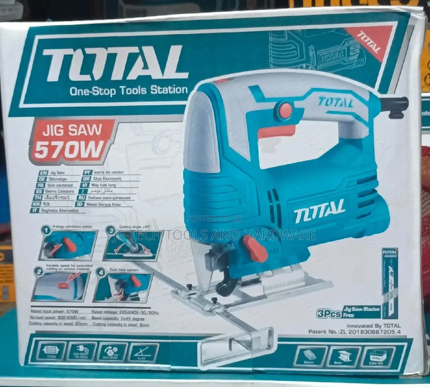 Total Electric Jigsaw With Variable Speed - 570watt