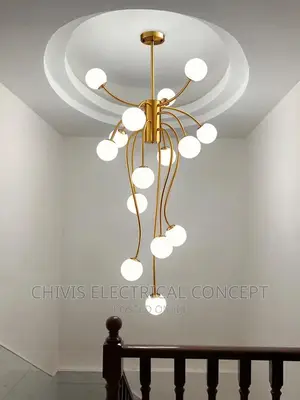 Nordic Home Decoration, Stair Chandelier, Living Room