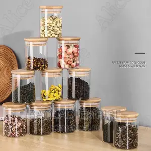 12pcs Bamboo Cover Sealed Glass Jars Heat Resistant