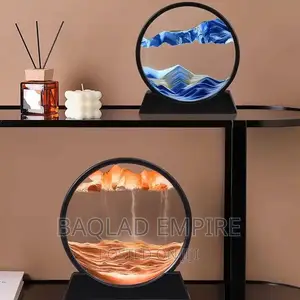 3d Moving Art Round Glass Flowing Sand Home/Office Decor