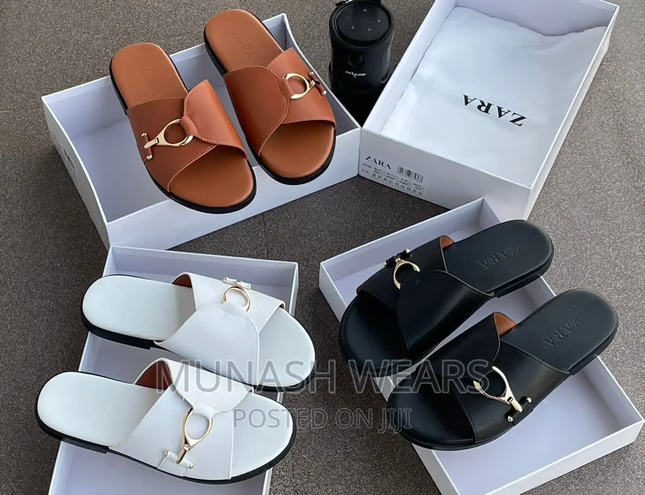 Zara Leather Slippers