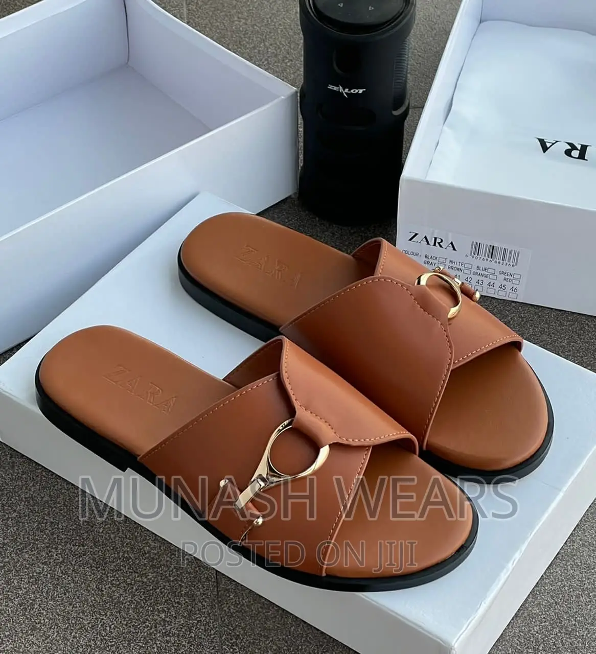 Zara Leather Slippers