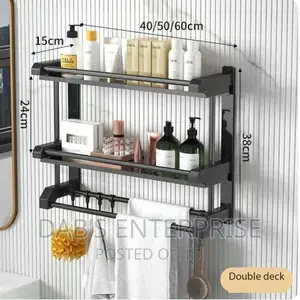Wall Mounted 2 Layers Bathroom Rack