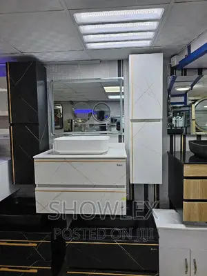 Cabinet Basin White Side Storage Led Mirror