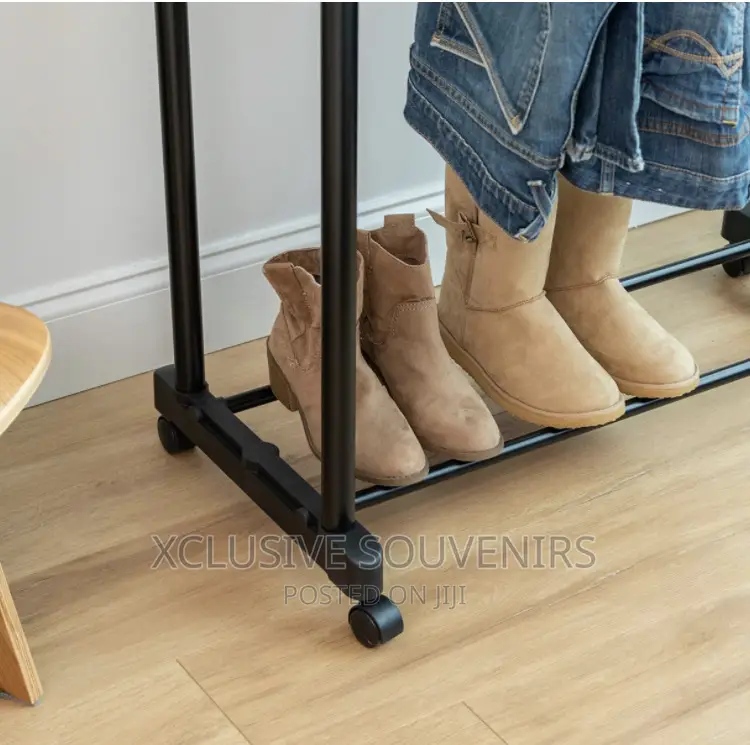 Adjustable and Extendable Double Rod Garment Rack