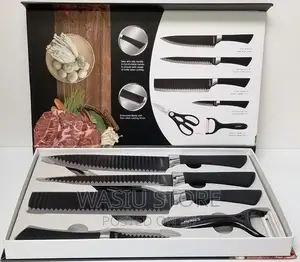 Quality Knives Set Embossed Blade - 6pcs