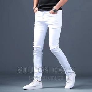 Slim Fits White Stretchy Men's Jeans