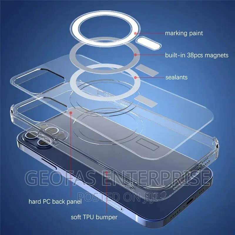 iPhone 13 Pro,14 Pro Magsafe Protective Silicone Clear Case