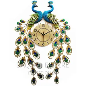 Double Head Peacock Wall Clock