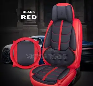 Quality Leather Seat Cover Black/Red