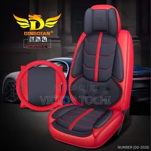 Quality Leather Seat Cover Black/Red