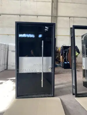 8ft by 4ft Single Leaf Pivot Door(Black and White Design)