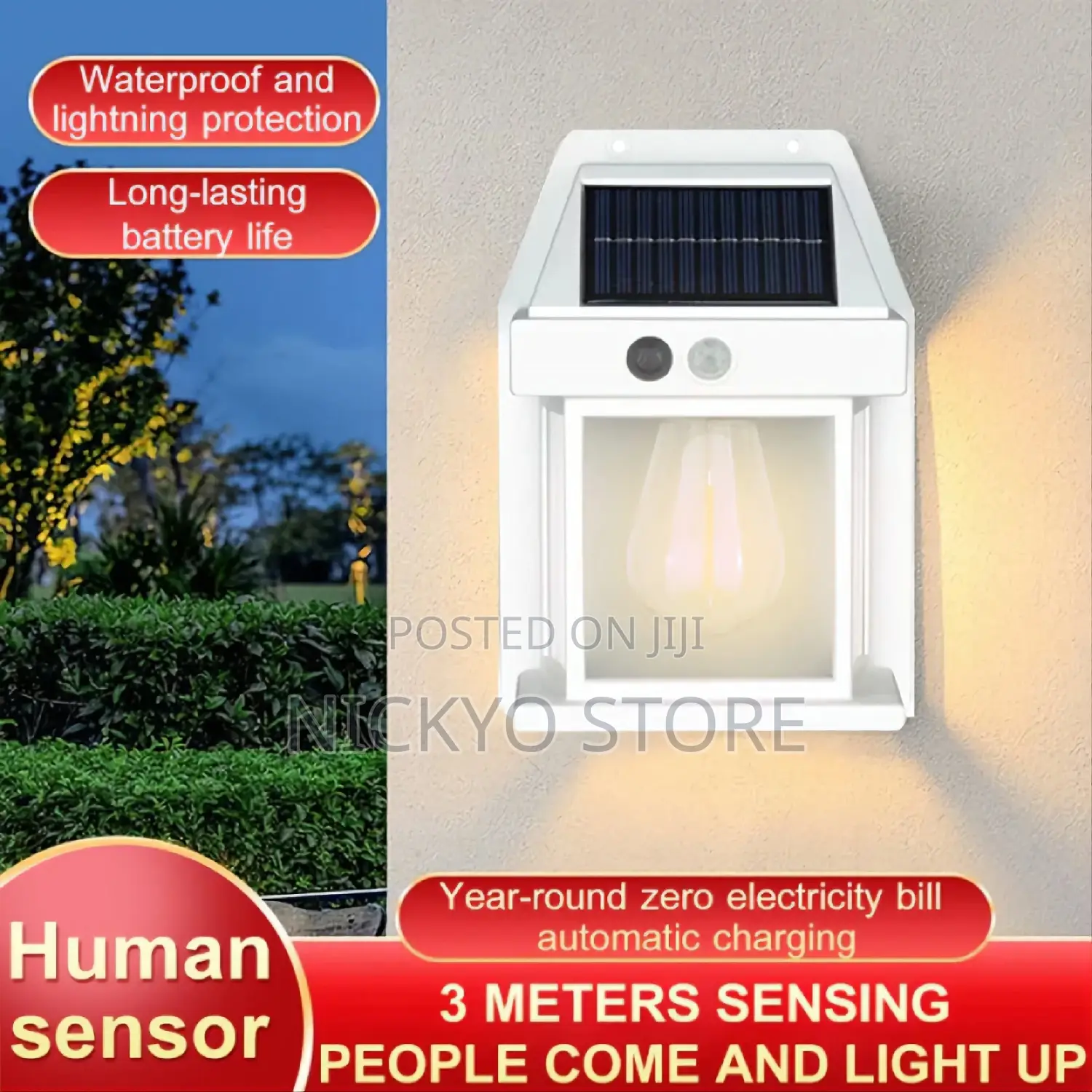 Wall Mounted Solar Light for Outside Motion Sensor