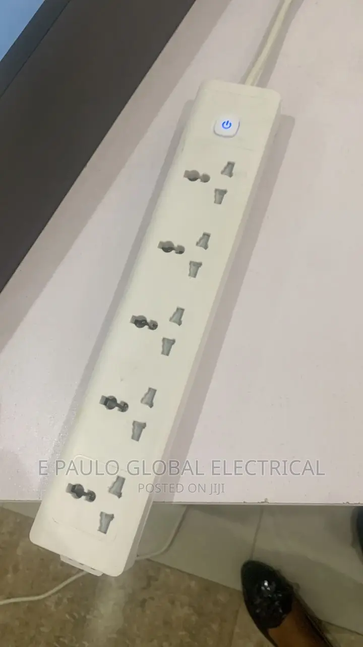 5ways White Extension Socket With Swtich