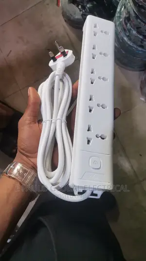 5ways White Extension Socket With Swtich