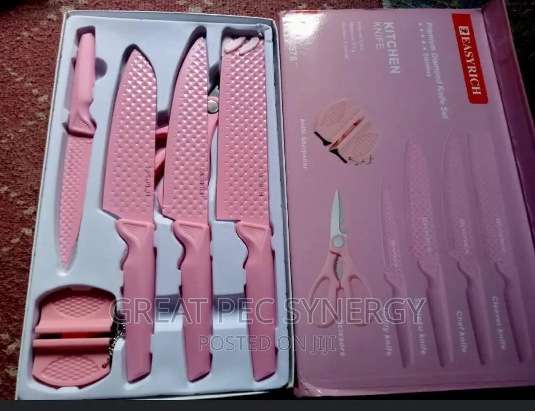 Colored Knife Set and Knife Sharpner