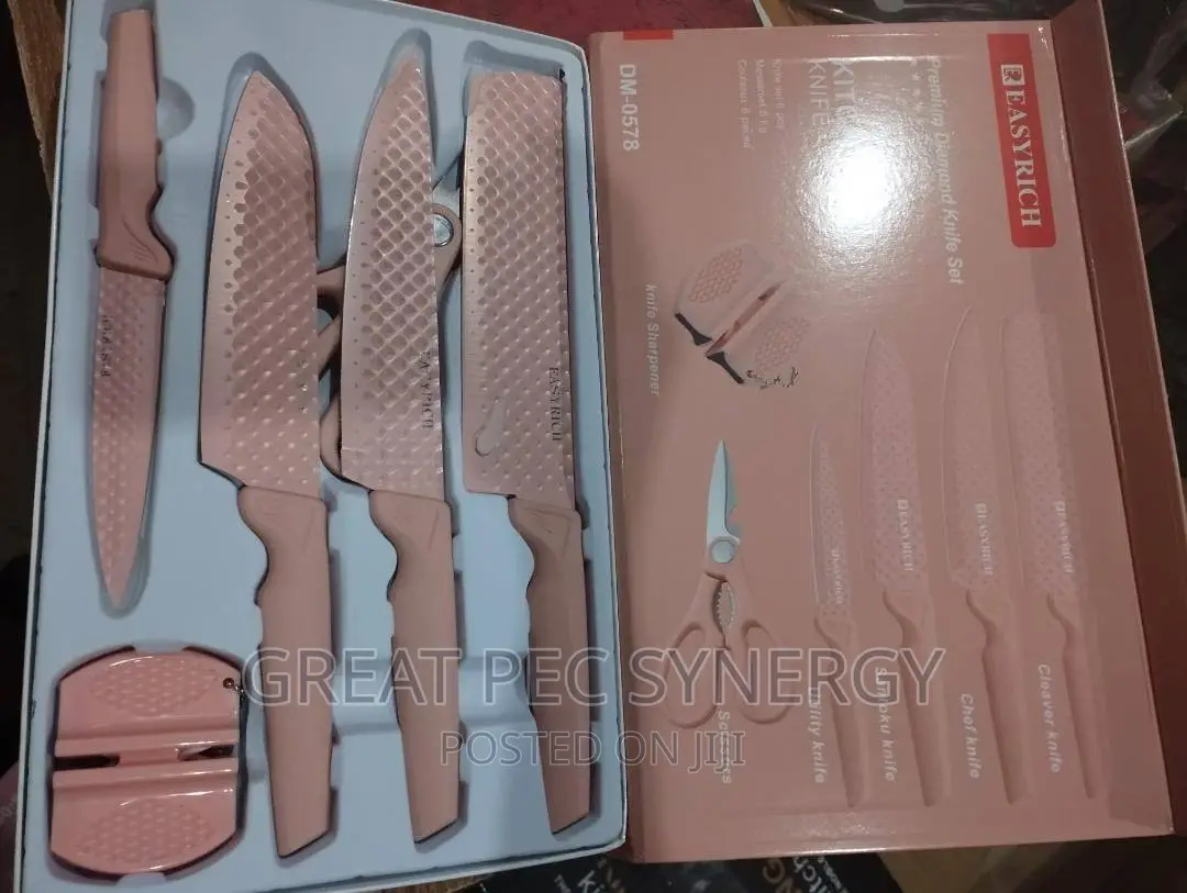 Colored Knife Set and Knife Sharpner