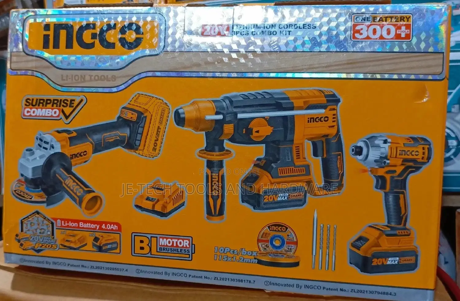 Ingco Cordless Combo Kit Set - 3pcs - 20v