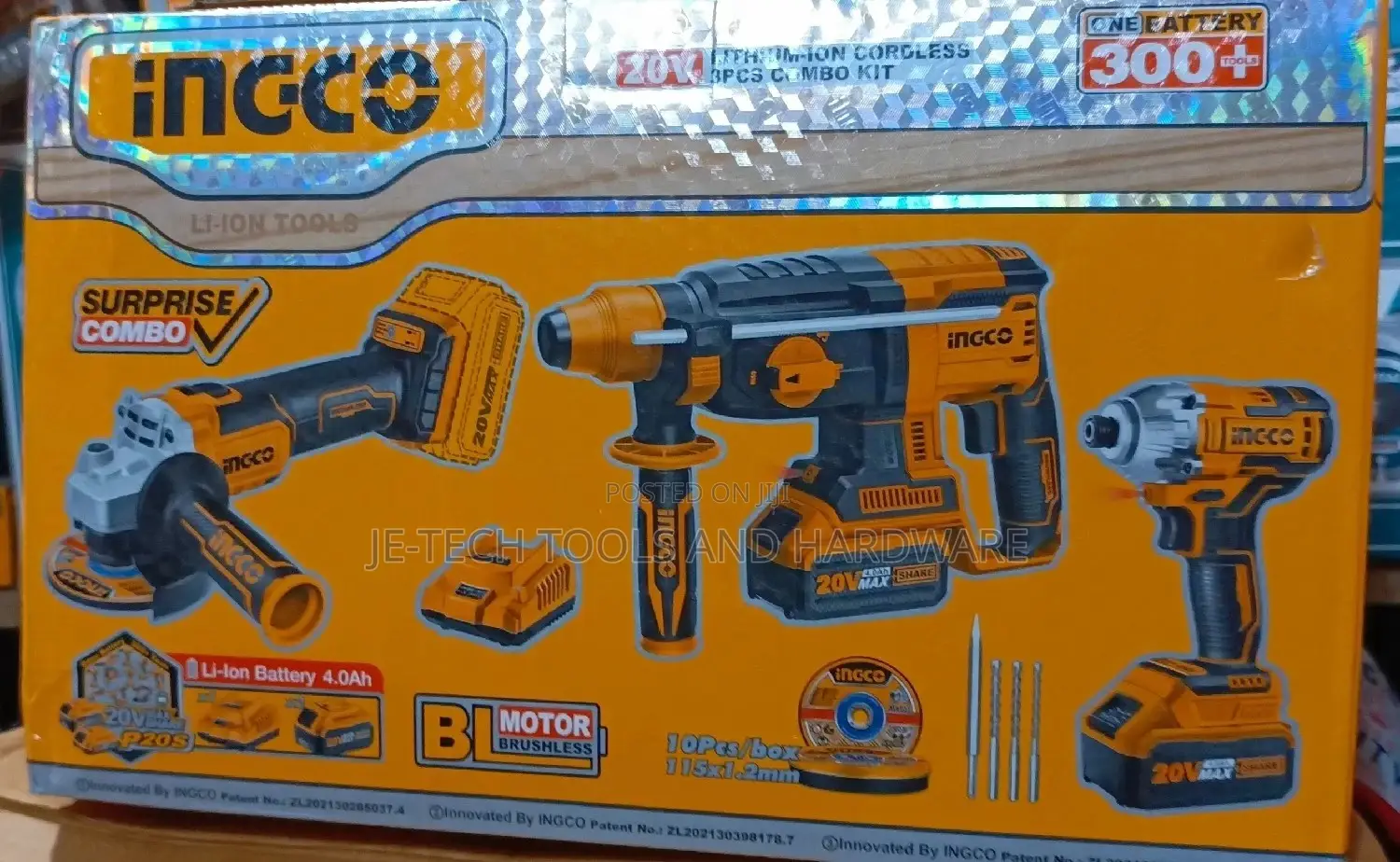 Ingco Cordless Combo Kit Set - 3pcs - 20v