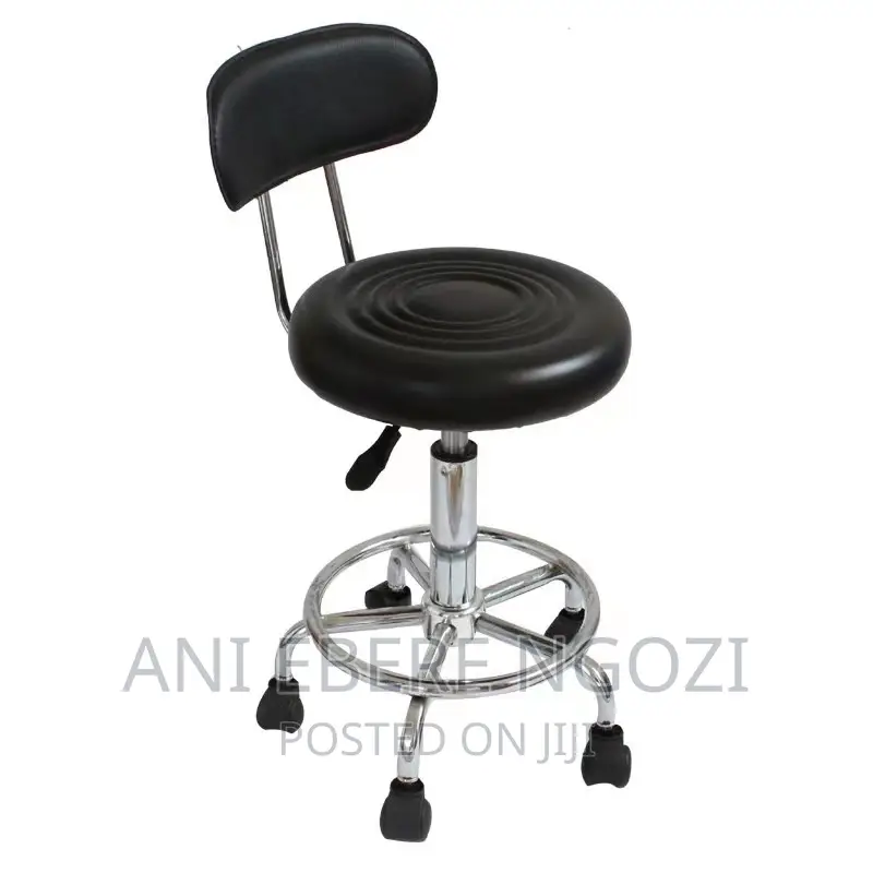 Leather Swivel Rolling Stool,Thick Padding