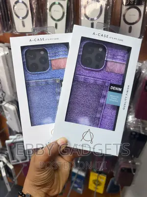 iPhone 15promax Cute Blue Jeans Pocket Denim Fabric Case