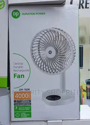 Dp Led Light Rechargeable Table Fan With Led Light - 4000mah