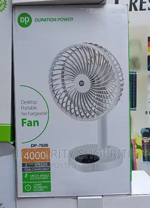 Dp Led Light Rechargeable Table Fan With Led Light - 4000mah