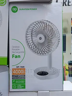 Dp Led Light Rechargeable Table Fan With Led Light - 4000mah