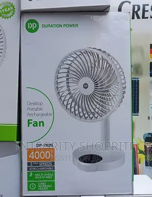 Dp Led Light Rechargeable Table Fan With Led Light - 4000mah