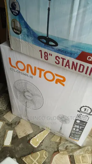 Lontor 18" Inch Rechargeable Standing Fan - White