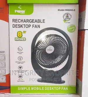 IWIN ENERGY 8inches Rechargeable Desk Fan + Led Light