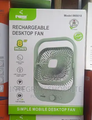 Iwin 8 Inches Table Fan Rechargeable