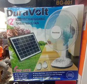 Duravolt Rechargeable Table Fan With Solar Panel
