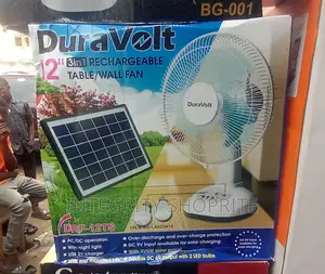 Duravolt Rechargeable Table Fan With Solar Panel