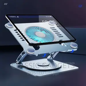 Adjustable 360 Rotating Laptop Stand With Cooling Fann