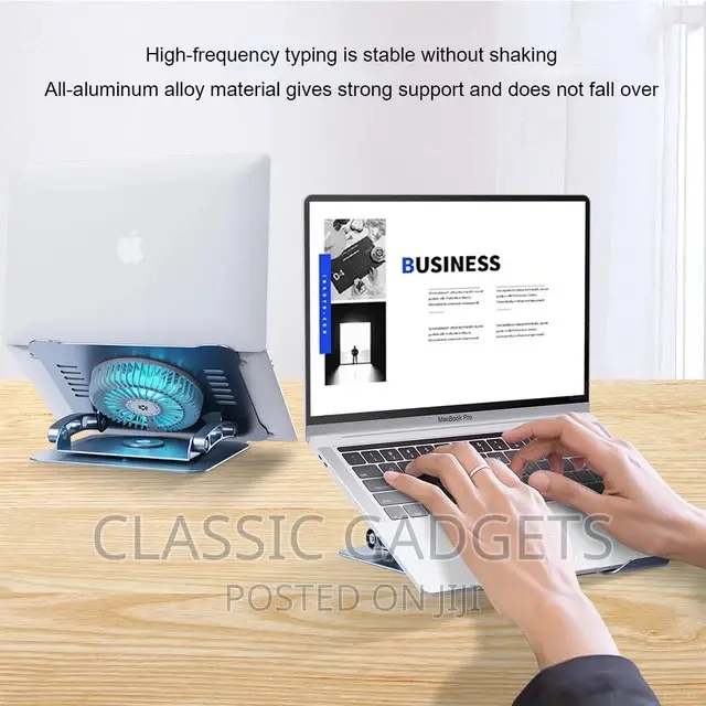 Adjustable 360 Rotating Laptop Stand With Cooling Fann
