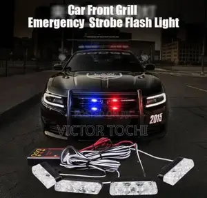 Universal Front Grille Police Flash Light (Blue and Black)