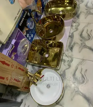 Gold Ceramic Pedicure Bowl With Faucets