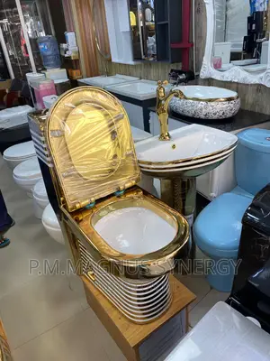 England Standard Gold and White Design Toilet.