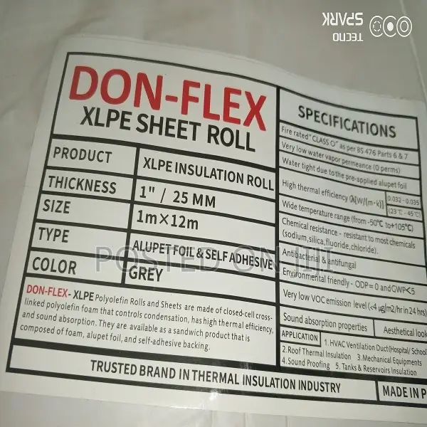 XLPE Polyolefin Duct Thermal Insulation Sheet 25m,1m X 12m